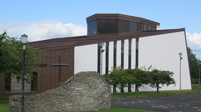 PROJECT: St MARYS CHURCH, EGLINTON. MATERIAL: VM PIGMENTO BROWN ZINC SYSTEM: TRADITIONAL STANDING SEAM INSTALLER. D.M. SPECIALIST ROOFING